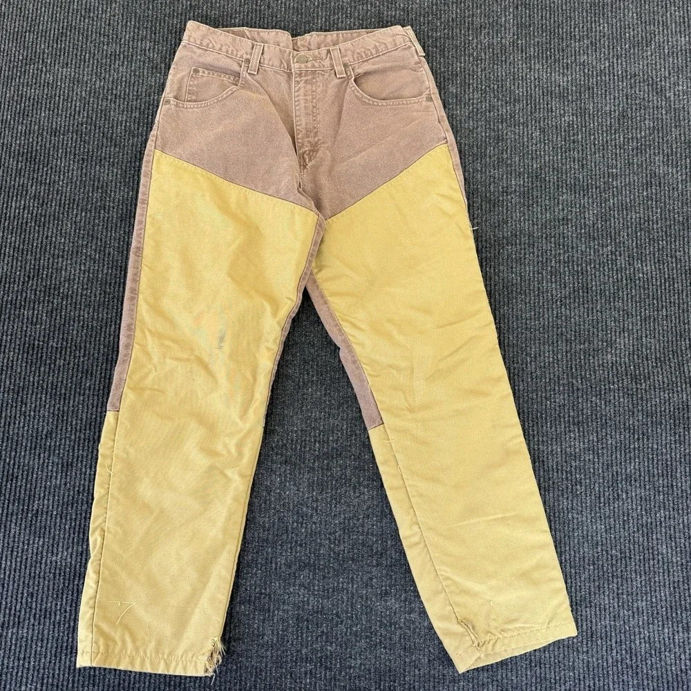 Vtg Wrangler Pro Gear Brush Pants Mens 32x30 Brown Upland Hunting Canvas Guard